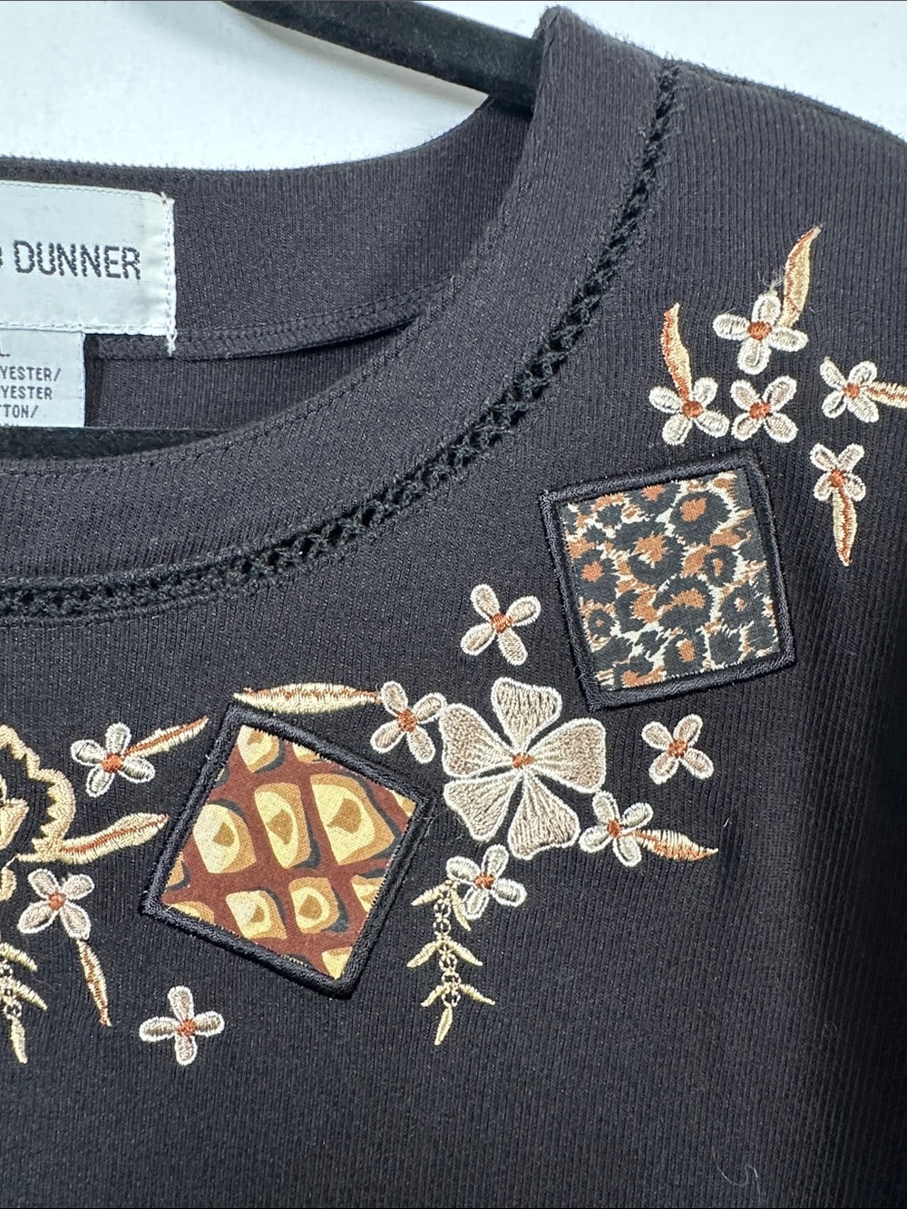 Alfred Dunner Vintage Grandma Chic Embroidered Sweatshirt Top L - Picture 4 of 6